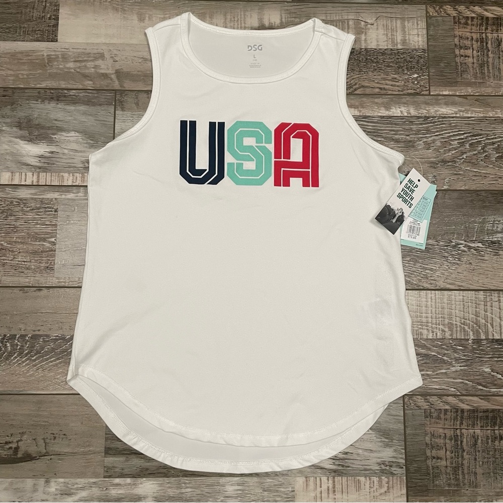 DSG Girls’ Performance USA Tank Top Large 14 NWT